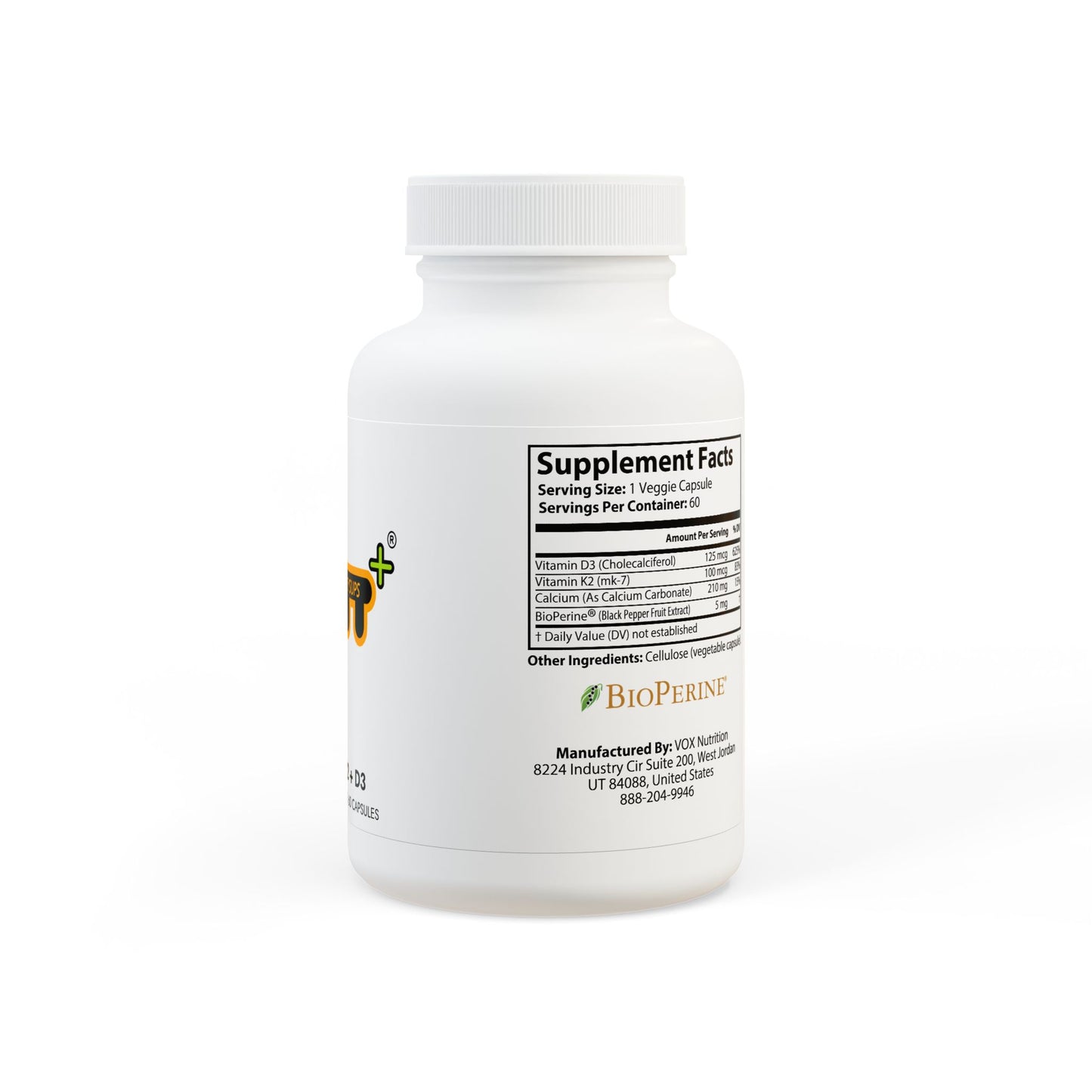 Vitamin K2 + D3 Supplement (60 Capsules)